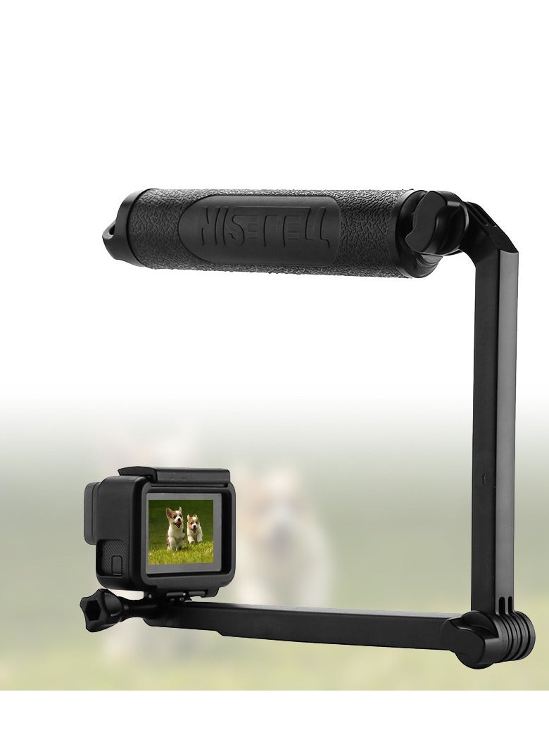 General Compatible with GoPro multi-function tri-fold selfie stick 3-in-1 floating rod Lightweight, compact, adjustable mini tripod  - Image 5