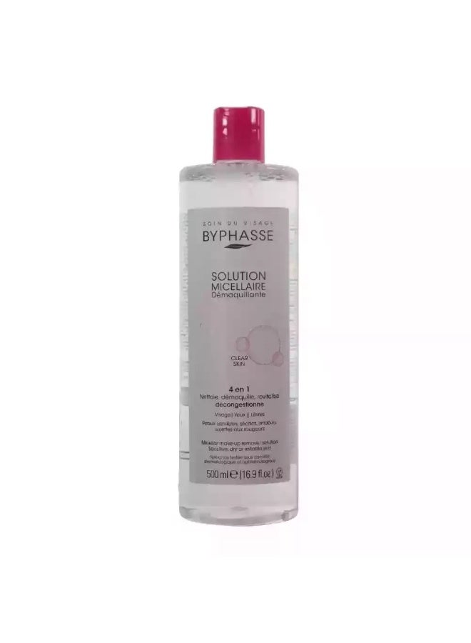 Byphasse Facial Care Micellar Make up Remover Solution For Clear Skin- 500ml - Image 1
