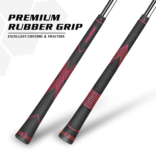 CHAMPKEY Premium Rubber Golf Grips 13 Pack | High Traction and Feedback Rubber Golf Club Grips | Choose Between 13 Grips with 15 Tapse and 13 Grips with All Kits - Image 2