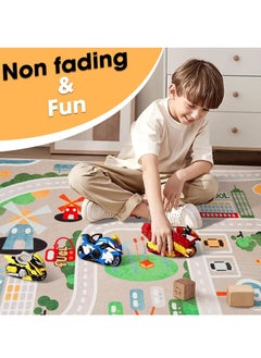 USTIDE Ustide Kid Rug Carpet Playmat for Toy Cars and Train，Play Area Rug with Rubber Backing，Fun Throw Rug，Ideal Gift for Children Baby Bedroom Play Room(120×160cm/47×63in)  - Image 2