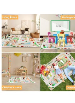 USTIDE Ustide Kid Rug Carpet Playmat for Toy Cars and Train，Play Area Rug with Rubber Backing，Fun Throw Rug，Ideal Gift for Children Baby Bedroom Play Room(120×160cm/47×63in)  - Image 3