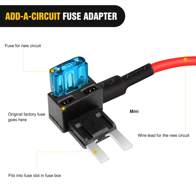 Nilight Fuse Holder Add-a-circuit Fuse TAP Adapter Mini ATM APM Blade Fuse Holder-10 Pack , 2 years Warranty - Image 5