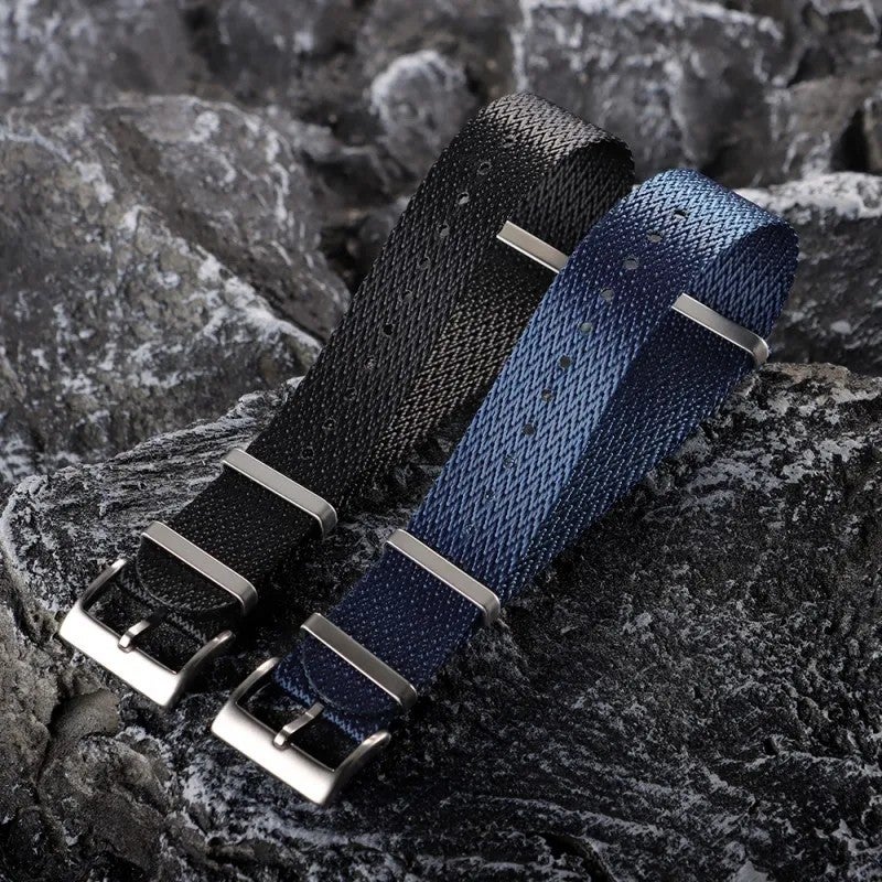 Bluejw High Density Nylon Watch Strap 20mm/22mm with Stainless Steel Buckle – Durable Replacement Band for Men’s Watches - Image 2