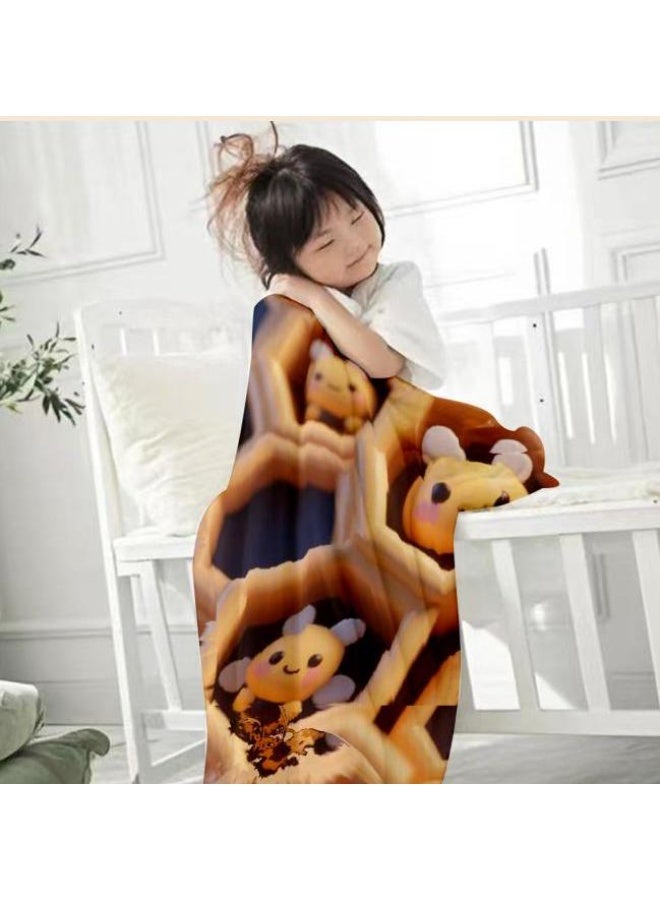 general Baby and children's cartoon flannel thin blanket (warm and comfortable, suitable for sleep, game use) 70cm*100cm