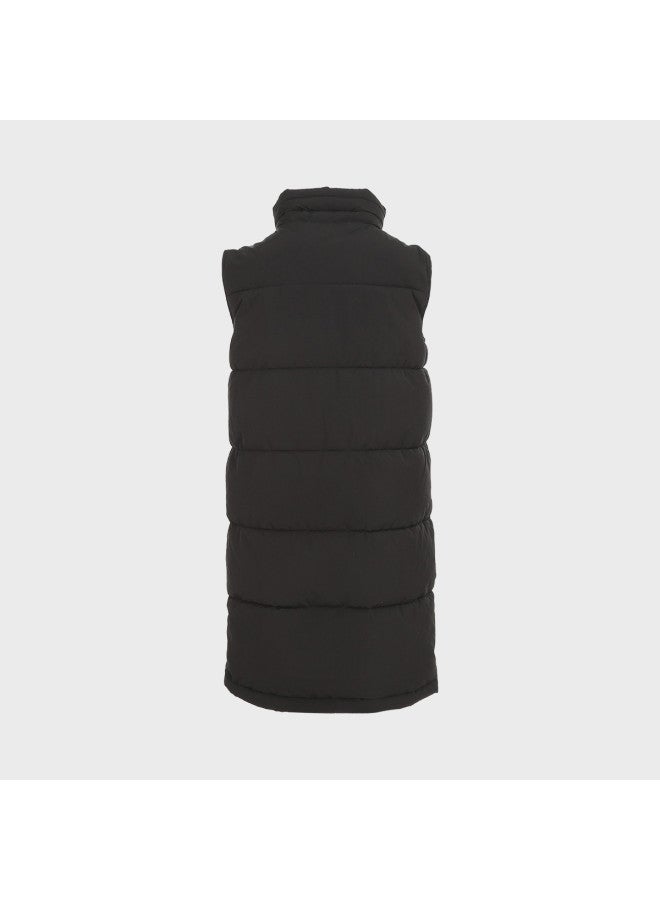 Zara women's Solid Color Stand Collar Soft Comfortable Versatile Long Cotton Vest - Image 3