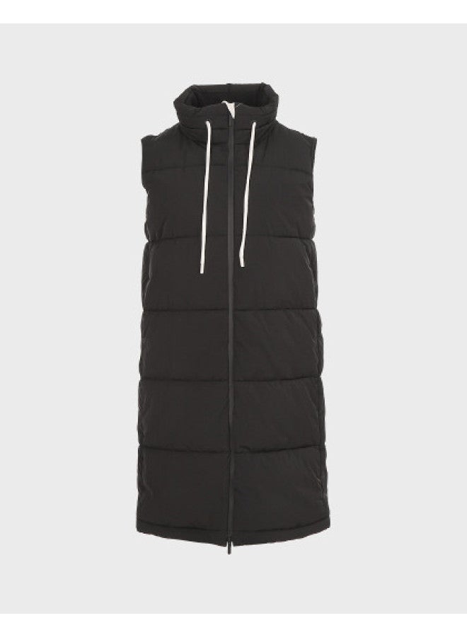 Zara women's Solid Color Stand Collar Soft Comfortable Versatile Long Cotton Vest - Image 1