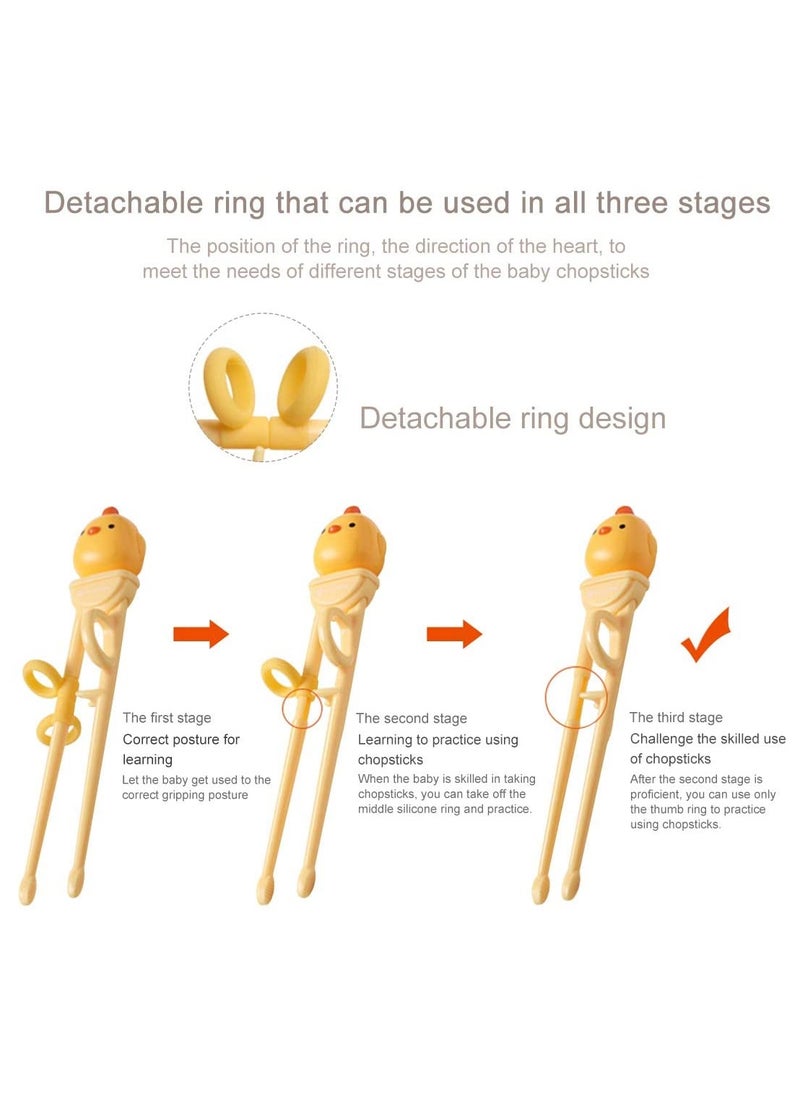 SYOSI - Baby Training Chopsticks Set Chopstick Spoon Fork and Case Reusable Learning with Attachable Helper for Kids Beginners Right Handed Only - Image 1