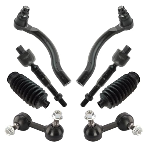 TRQ Front Steering & Suspension Kit Steering Rack & Pinion Bellow Sway Bar Stabilizer Link Tie Rod Compatible with 2006-2011 Honda Civic - Image 1