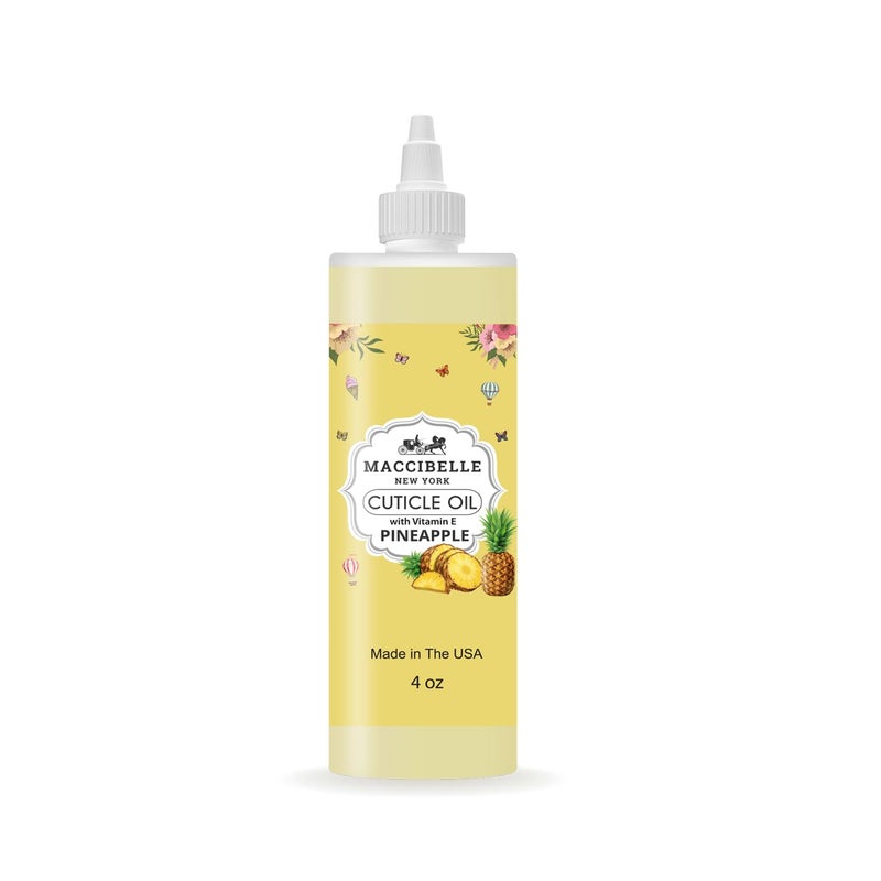 Maccibelle Cuticle Oil For Nails Refill size for Dry Cracked Cuticles (4 Ounce, Pineapple) - Image 1