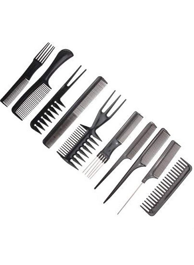 TENFIRE¬Æ New Professional Multipurpose 10 Pcs Hair Comb Set Hair brush for Hair Cutting and Styling (BLACK) - Image 3