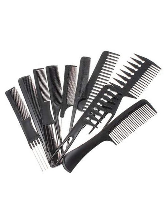 TENFIRE¬Æ New Professional Multipurpose 10 Pcs Hair Comb Set Hair brush for Hair Cutting and Styling (BLACK) - Image 5