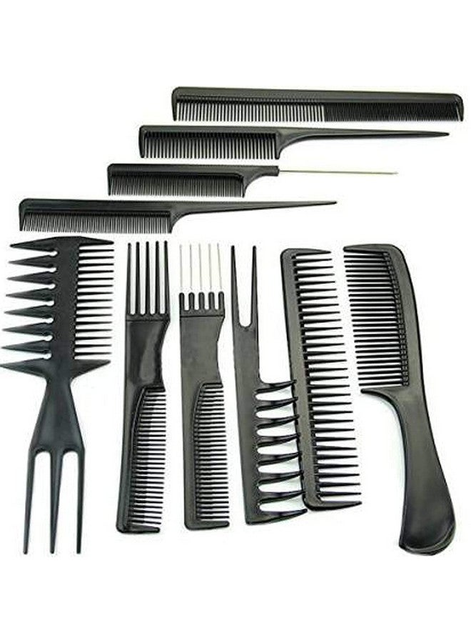 TENFIRE¬Æ New Professional Multipurpose 10 Pcs Hair Comb Set Hair brush for Hair Cutting and Styling (BLACK) - Image 4