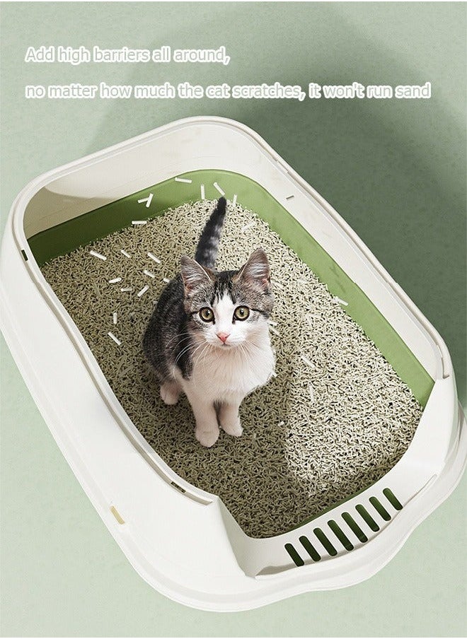 Generic - Cat Litter Box Large Space With Lid Fully Enclosed Cat Toilet Box With Litter Scoop Closed Anti Splashing Kitty Litter Box Easy Installation (Blue) - Image 1