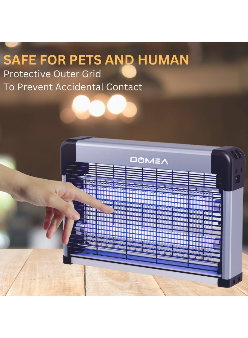 DOMEA Electric Insect Killer, 2 x 10W UV Lamp Bug Zapper with Insulated Aluminium Panel, Hanging Chain & Removable Insect Collecting Tray, Fly/Pest Trap for Home, Kitchen, Restaurant, Office - Image 3