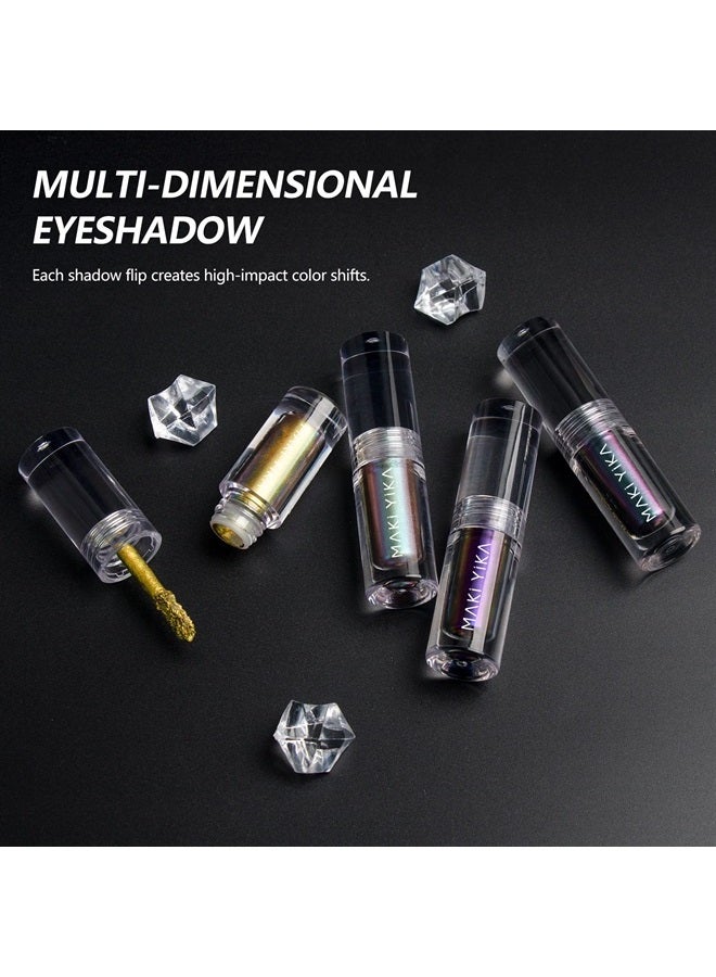 MAKI YIKA Liquid Eyeshadow, Mothers Day Chameleon Metallic Eyeshadow Color Shifting, Highly Pigmented, Long Lasting With No Creasing Multichrome Glitter Eye Looks (#1 Twilight) - Image 5