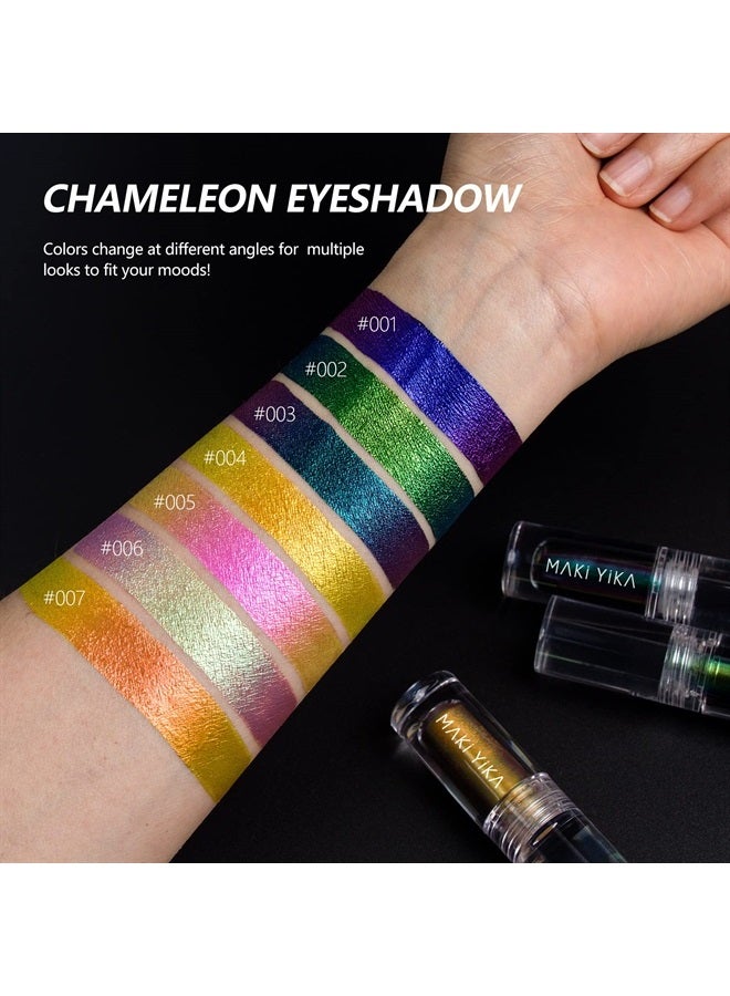 MAKI YIKA Liquid Eyeshadow, Mothers Day Chameleon Metallic Eyeshadow Color Shifting, Highly Pigmented, Long Lasting With No Creasing Multichrome Glitter Eye Looks (#1 Twilight) - Image 4