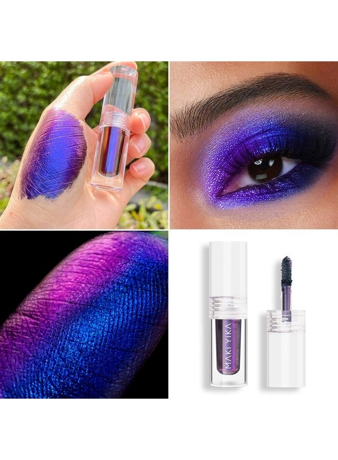 MAKI YIKA Liquid Eyeshadow, Mothers Day Chameleon Metallic Eyeshadow Color Shifting, Highly Pigmented, Long Lasting With No Creasing Multichrome Glitter Eye Looks (#1 Twilight) - Image 3