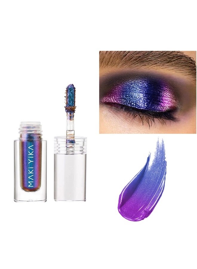 MAKI YIKA Liquid Eyeshadow, Mothers Day Chameleon Metallic Eyeshadow Color Shifting, Highly Pigmented, Long Lasting With No Creasing Multichrome Glitter Eye Looks (#1 Twilight) - Image 1