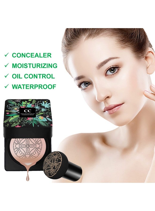AWCCXMYM Mushroom Head Air Cushion Cc Cream Foundation Bb Cream Foundation Makeup Moisturizing Cc Cream Liquid Foundationconcealer Lasting Makeup Foundation Even Skin Tone Makeup Base Primer(Natural) - Image 3