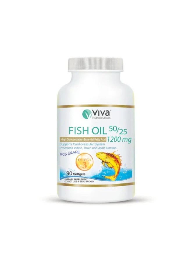 Viva Fish Oil 50/25 (1200 Mg) Softgels 90'S