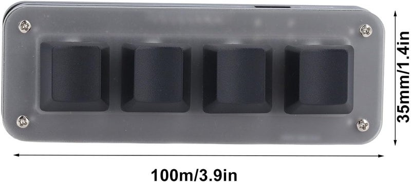 4 لوحة مفاتيح صغيرة رئيسية، لوحة مفاتيح ميكانيكية متصلة بالكابل USB C، لوحة مفاتيح صغيرة قابلة للبرمجة ومخصصة مع إضاءة RGB، مفتاح أحمر للاستخدام في الألعاب، المكاتب، الموسيقى، وسائل الإعلام، والتحكم الصناعي - Image 3