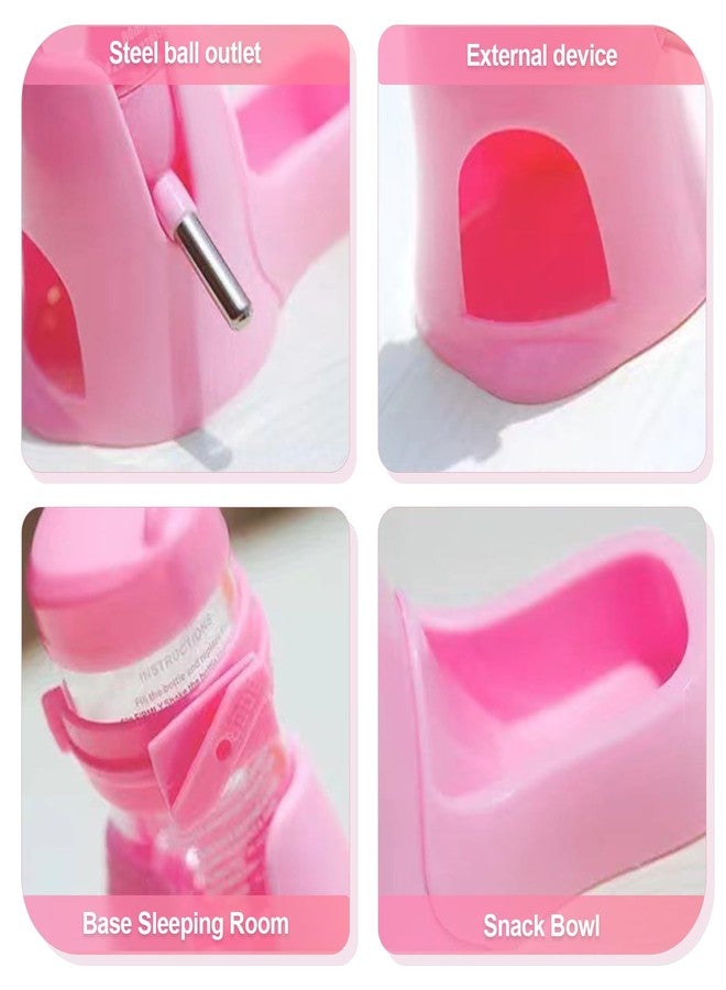 Shudyear 3 in 1 Pet Automatic Water Dispenser PP Water Bottle No Drip Small Pet Water Bottle for Dwarf Hamster Mouse Rat Hedgehog (Pink) - Image 2