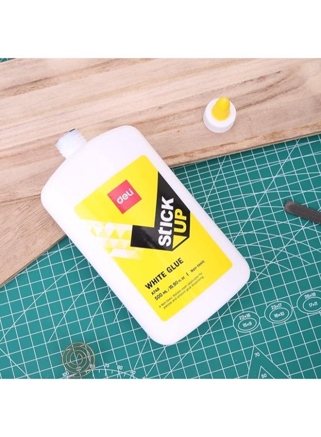 White Glue 500ml, Multipurpose Adhesive for Home, School, and Office