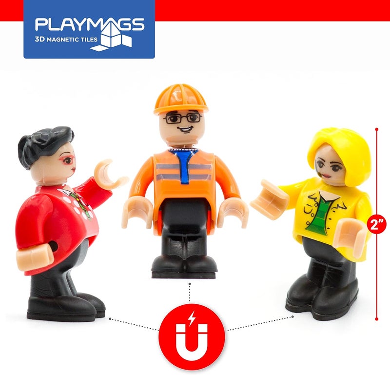 Playmags Magnetic Figures-Community Figures Set of 15 Pieces - Play People Perfect for Magnetic Tiles - STEM Learning Toys Children - Magnetic Tiles Expansion Pack - Image 5