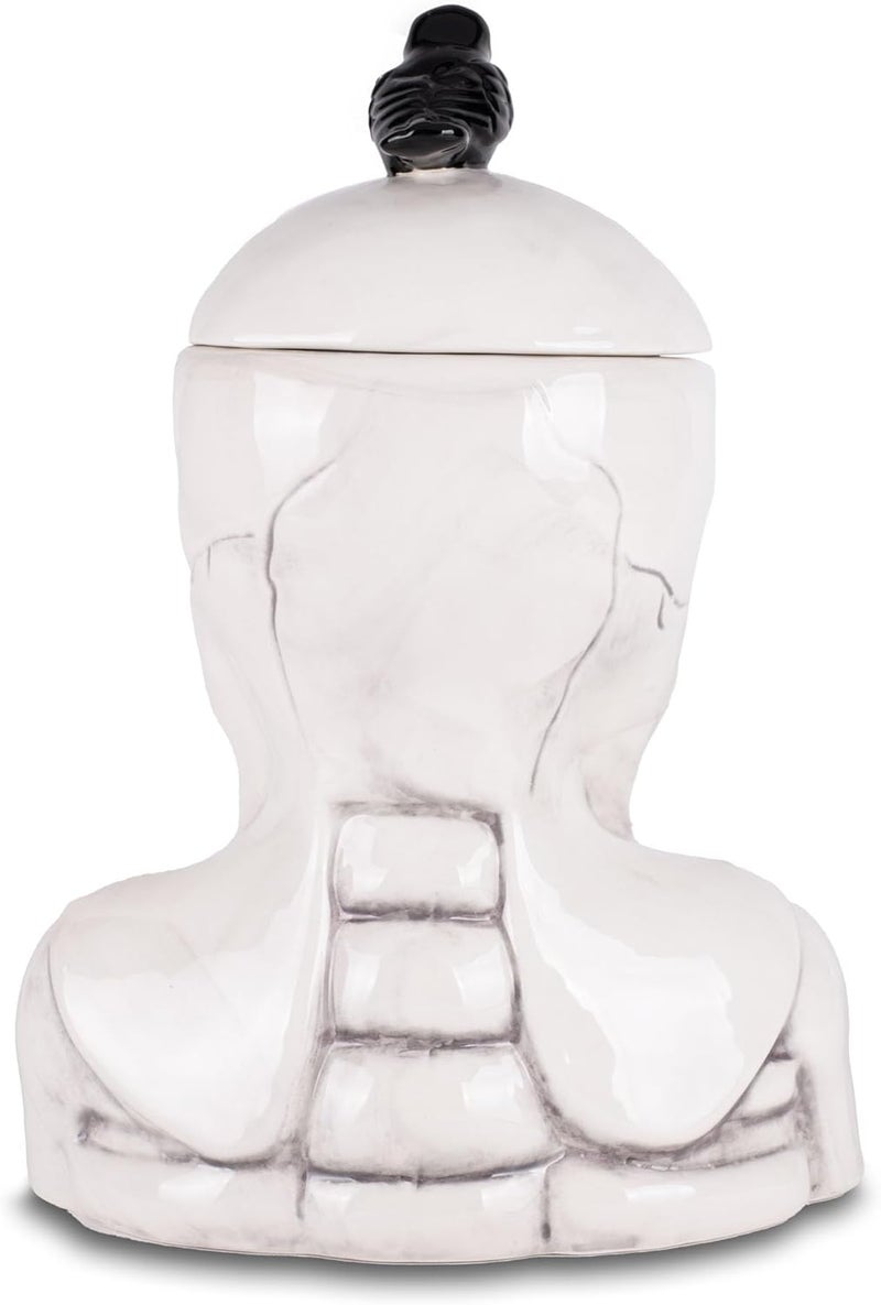 100 North Dolomite Ceramic 12 x 8.5 Halloween Cookie & Candy Jar with Airtight Lid: Perfect for Kitchen Canisters, Pet Treat Containers & Fall Decorative Candy Dish, Skeleton with a Crow - Image 5