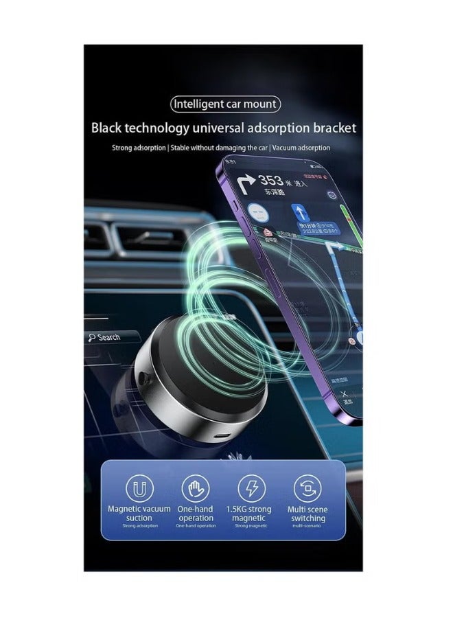 Vacuum Sunction Phone Holder Intelligent Car Mount Mobile Phone Holder Magnetic Universal Adsorption Bracket Vacuum Adsorption Stable - Image 2