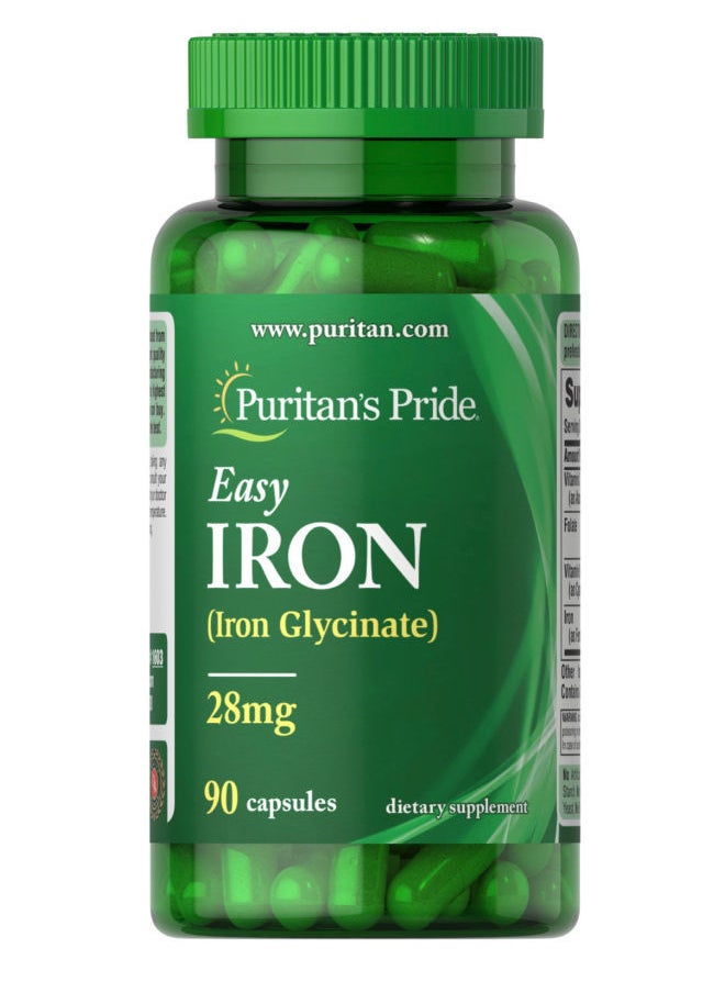 Puritan's Pride - Easy Iron 28 mg 90 Capsules - Image 1