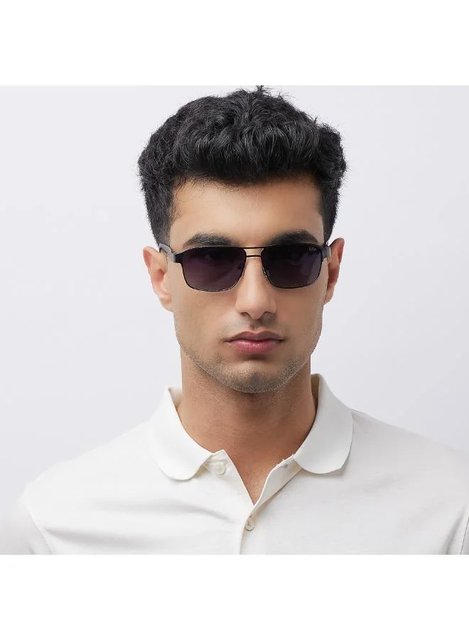 Lee Cooper Men's Polarized Sunglasses G15 Frame Matte Gun Mirror Lens 55mm  - LC1214C02