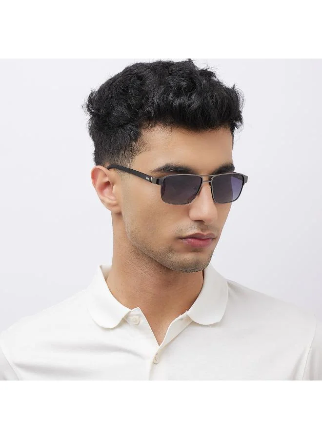 Lee Cooper Men's Polarized Sunglasses G15 Frame Matte Gun Mirror Lens 55mm  - LC1214C02