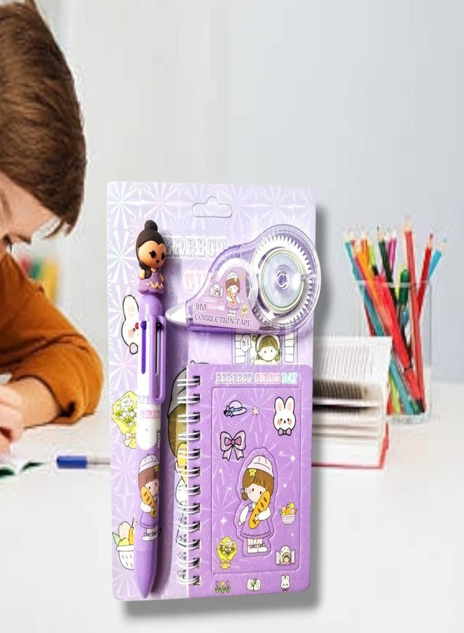 CREATIVE PENCIL Stationery Set for Kids, Girls, Boys - School Art Kit Pencil, Pouch, Eraser, Sharpener Colors Birthday Return Gifts (purple) - Image 3