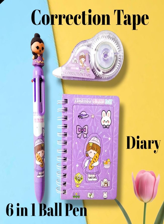 CREATIVE PENCIL Stationery Set for Kids, Girls, Boys - School Art Kit Pencil, Pouch, Eraser, Sharpener Colors Birthday Return Gifts (purple) - Image 5