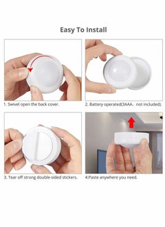 Y&D Under Cabinet Lights, Cupboard Lights RGB Night Light Puck Lighting 4000K Dimmable Battery Powered Atmosphere with Remote Control for Kitchen Closet, 6 Pack  - Image 4