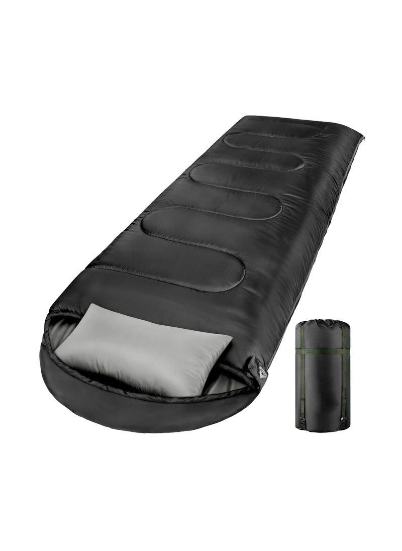 Mereza Single Sleeping Bag - Lightweight Waterproof Adult and Kids Camping Sleeping Bag with Compression Bag, 1 Small Sleeping Pillow, Backpacking Sleeping Bag for Outdoor Camping, Hiking and Travel  - Image 1
