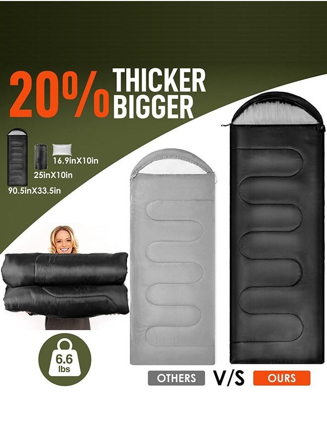 Mereza Single Sleeping Bag - Lightweight Waterproof Adult and Kids Camping Sleeping Bag with Compression Bag, 1 Small Sleeping Pillow, Backpacking Sleeping Bag for Outdoor Camping, Hiking and Travel  - Image 2