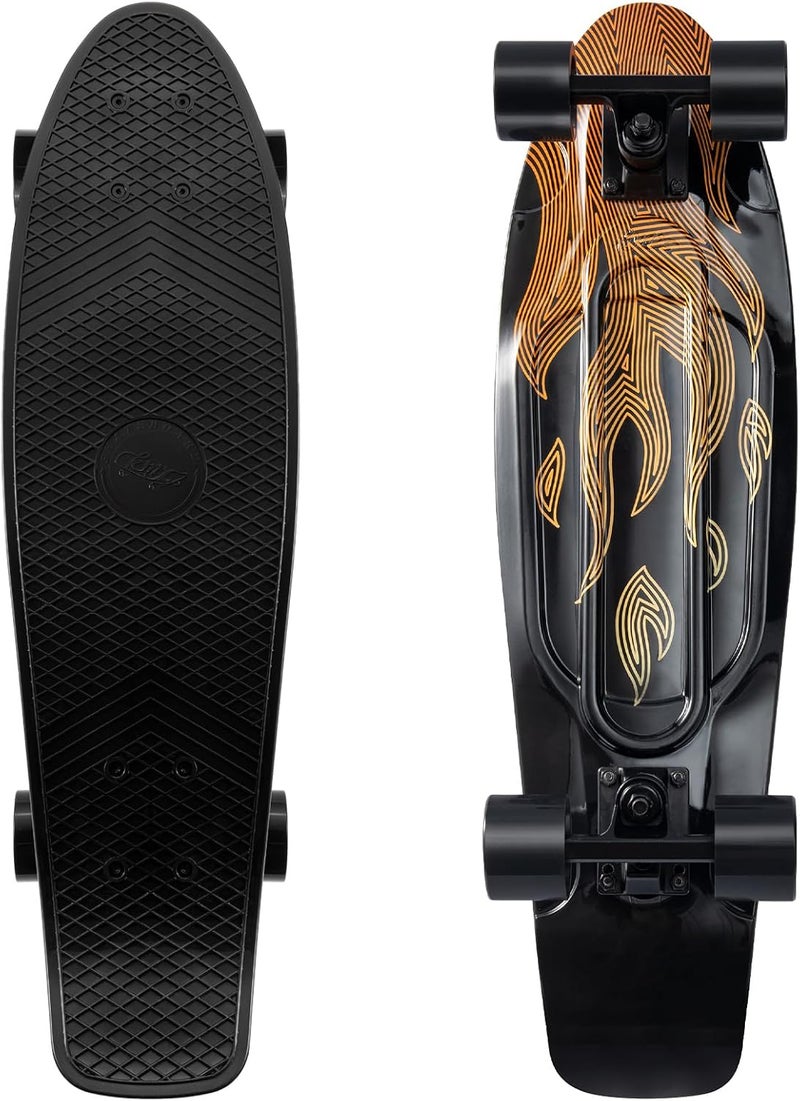 KMX Skateboard 22 and 27 Inch, Classic Mini Cruiser Skateboard for Boys, Girls, Kids, Students, Adults, Teens, Mini Cruiser Board for Beginners and Advanced - Image 1