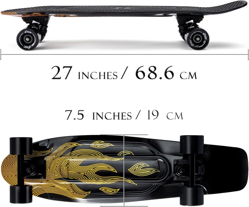KMX Skateboard 22 and 27 Inch, Classic Mini Cruiser Skateboard for Boys, Girls, Kids, Students, Adults, Teens, Mini Cruiser Board for Beginners and Advanced - Image 5