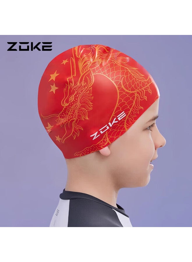 Zoke قبعة سباحة للأطفال، سيليكون مقاوم للماء، مريحة، حماية للأذن والشعر، قبعة سباحة للجنسين للأولاد والبنات، 623503227 - Image 1