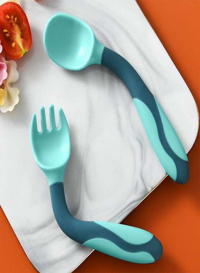 بيمبيكا ملاعق بيمبيكا القابلة للطي بزاوية 360 درجة لتعليم الأطفال التغذية الذاتية، مصنوعة من مواد خالية من مادة BPA، آمنة على اللثة، مثالية لإطعام الأطفال الرضع - لون أخضر - Image 1