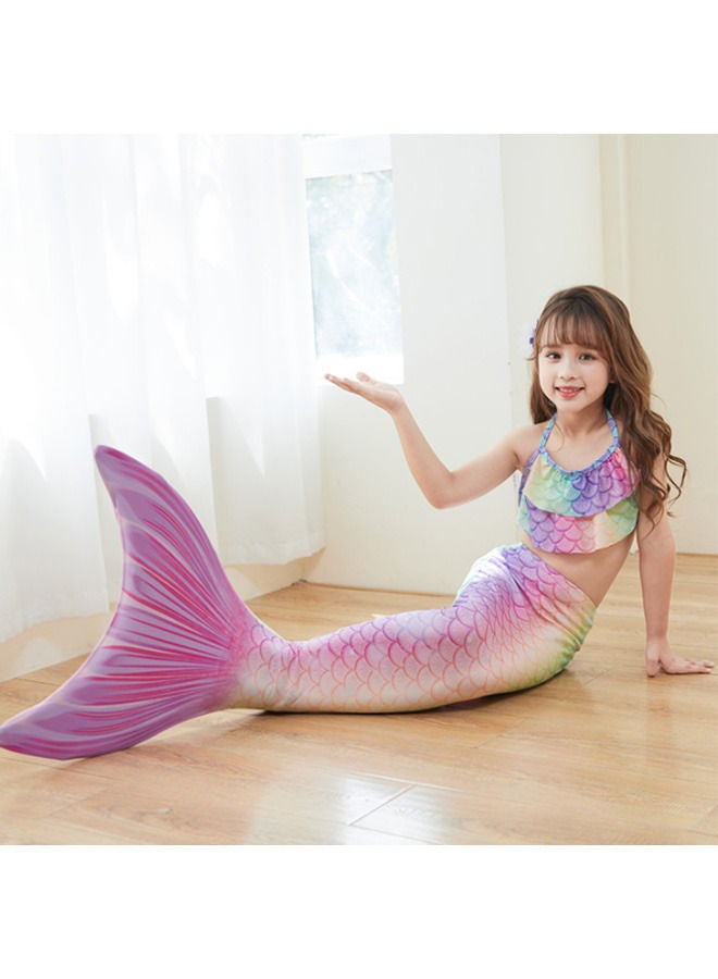 YelaJoy Mermaid Tails Swimsuit for Girls and Kids Princess Cosplay Swimming Costume Bikini Sets for Party (No Monofin)-S  - Image 3
