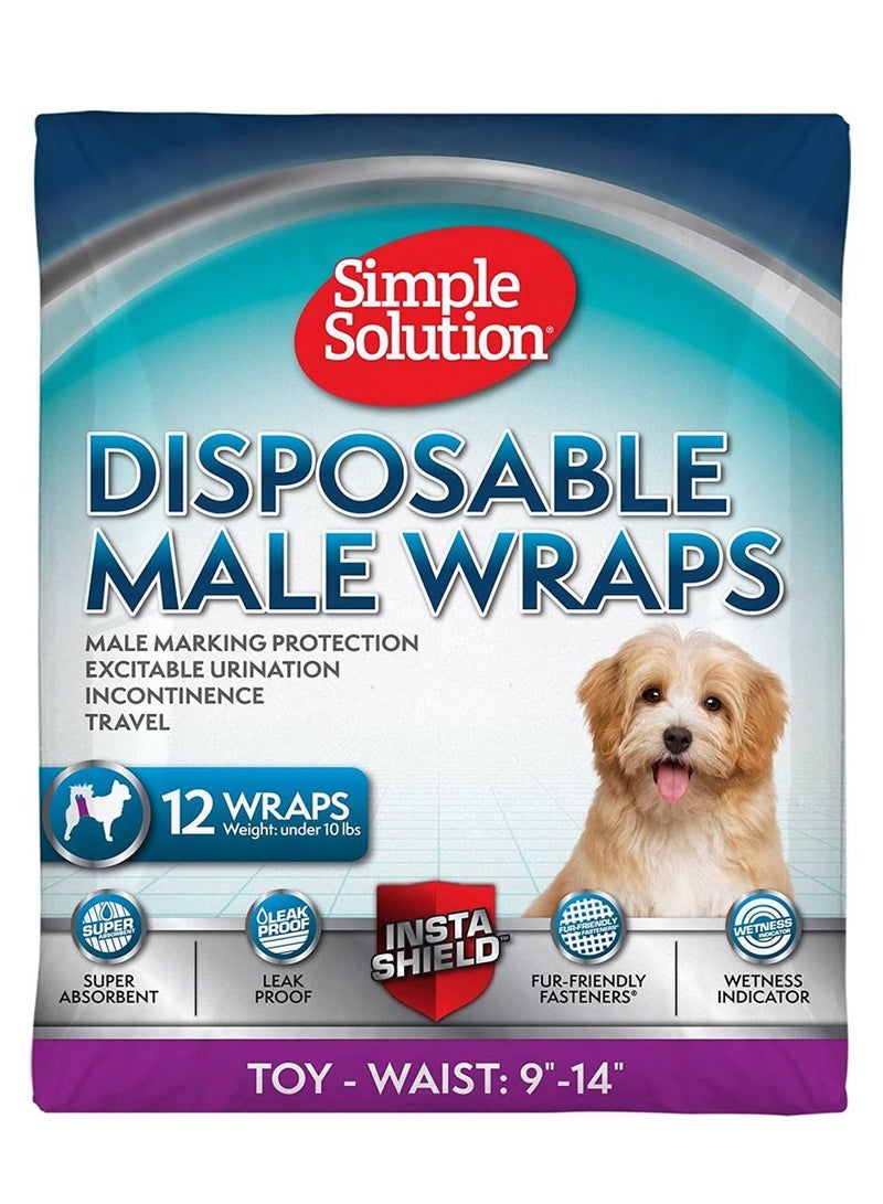Simple Solution 12 Pc Disposable Male Dog Wraps Large