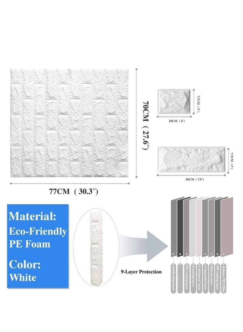 Cool Baby 10PC 3D Wall Sticker Self-Adhesive Wall Panels Waterproof PE Foam White Wallpaper for Living Room TV Wall and Home Decor  - Image 5