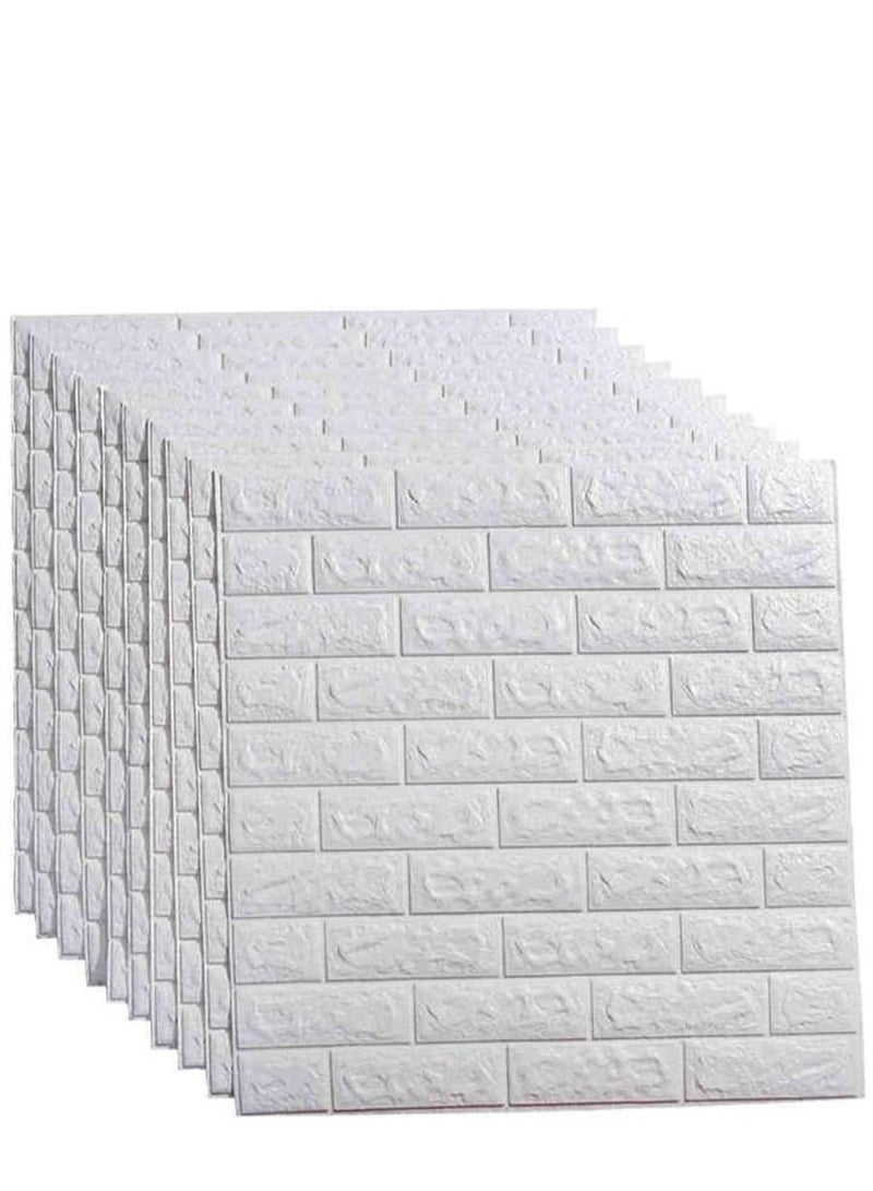 Cool Baby 10PC 3D Wall Sticker Self-Adhesive Wall Panels Waterproof PE Foam White Wallpaper for Living Room TV Wall and Home Decor  - Image 1