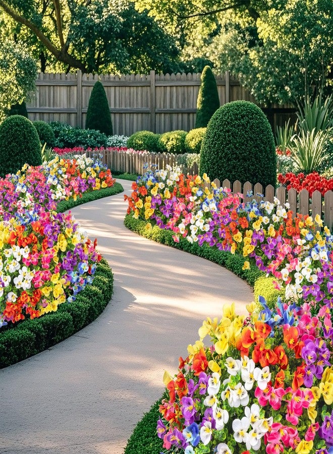 Besteek 16 Bundles Artificial Flowers for Outdoors Decoration, Fake Pansy Flowers UV Resistant Silk Faux Pansies Spring Plants for Outside Planter Window Box Front Door Yard Home Decor, Mixed Colors - Image 5