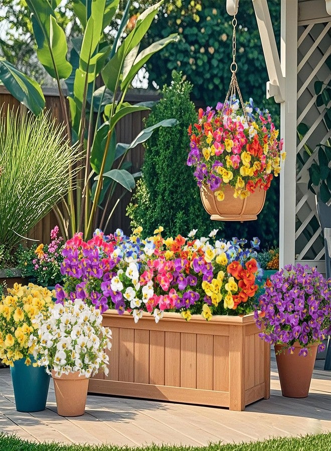 Besteek 16 Bundles Artificial Flowers for Outdoors Decoration, Fake Pansy Flowers UV Resistant Silk Faux Pansies Spring Plants for Outside Planter Window Box Front Door Yard Home Decor, Mixed Colors - Image 4