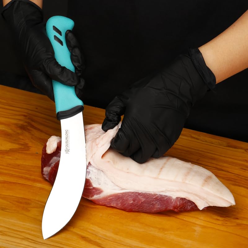 YOUSUNLONG Skinning Knife Professional Beef Skinning Knife 6 Inch - Premium High Carbon Molybdenum Steel Blade - Santoprene Handle - Image 5