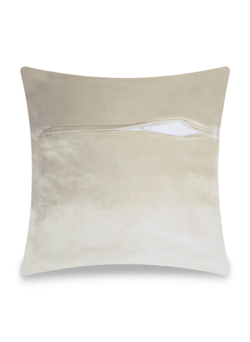 Vellato - Beige Velvet Cushion Cover Frida Kahlo and Jungle Decorative Pillowcase Home Decor Throw Pillow for Sofa Chair 45x45 cm - Image 1